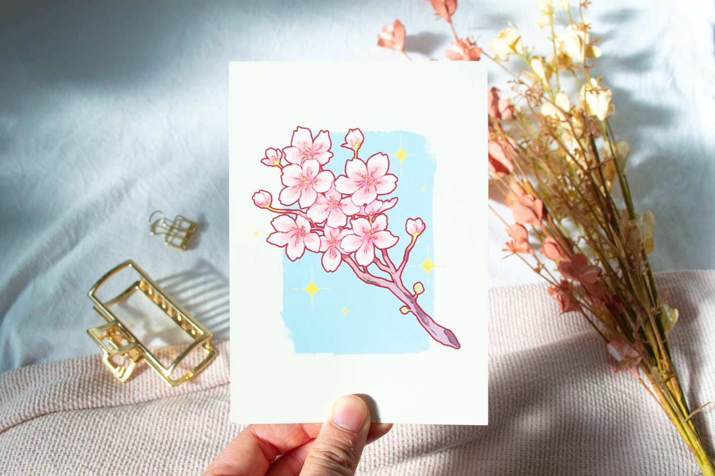 Cherry Blossom Postcard Art Print