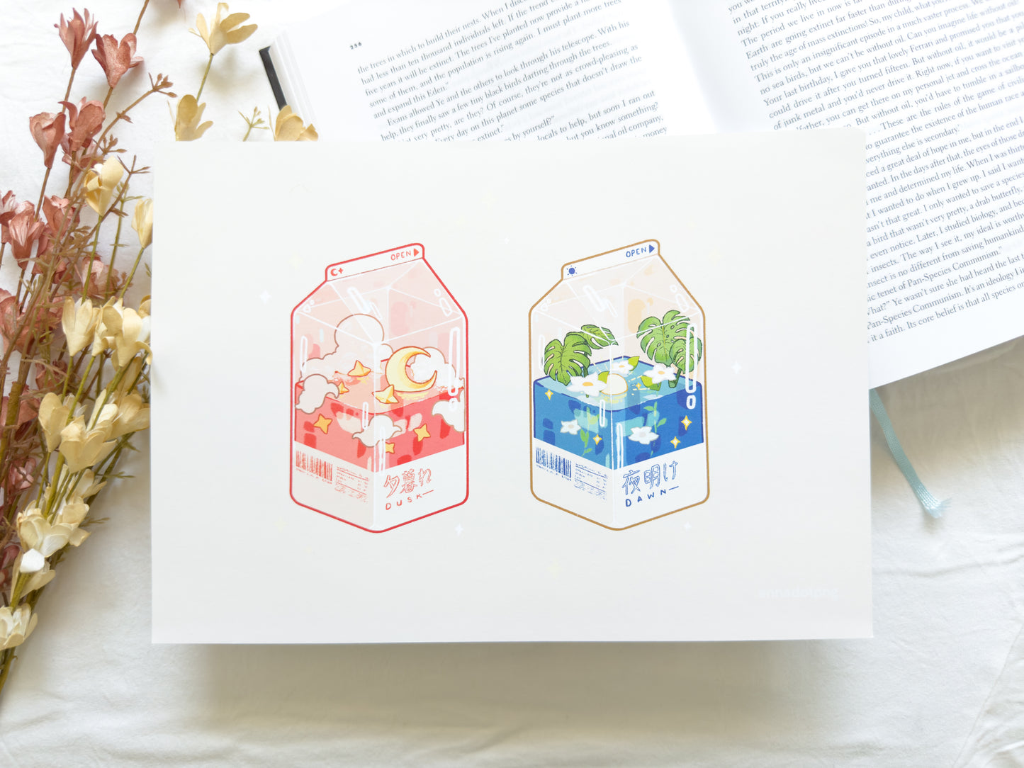 Cosmic Milk Cartons A4 Art Print