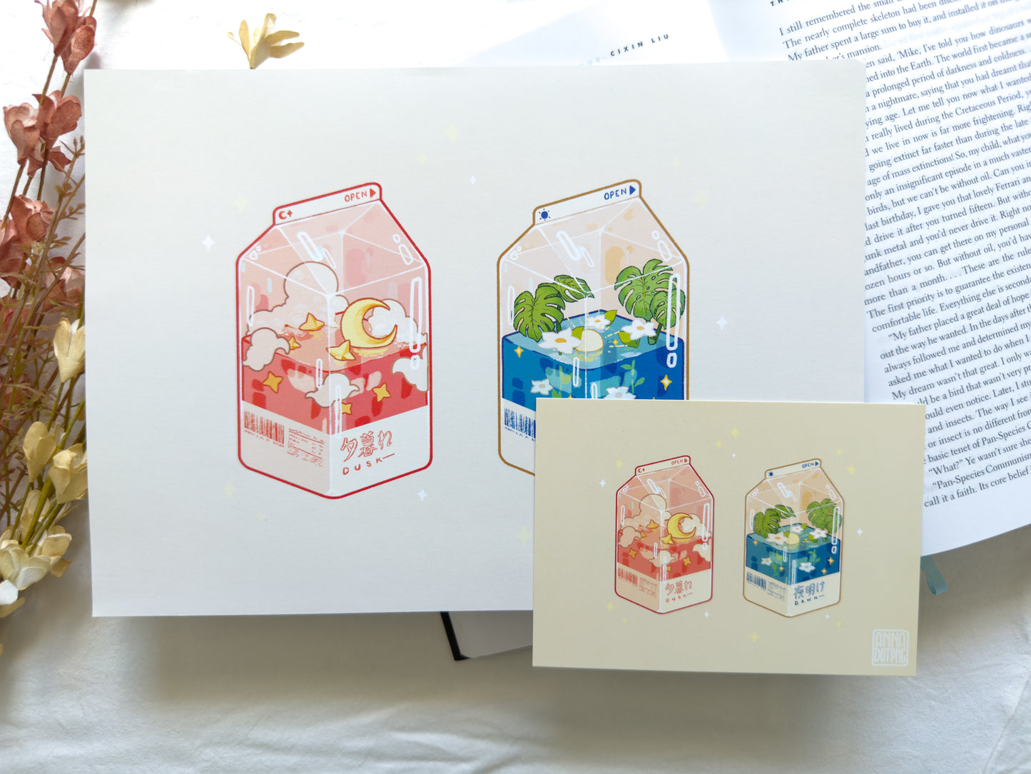 Cosmic Milk Cartons A4 Art Print