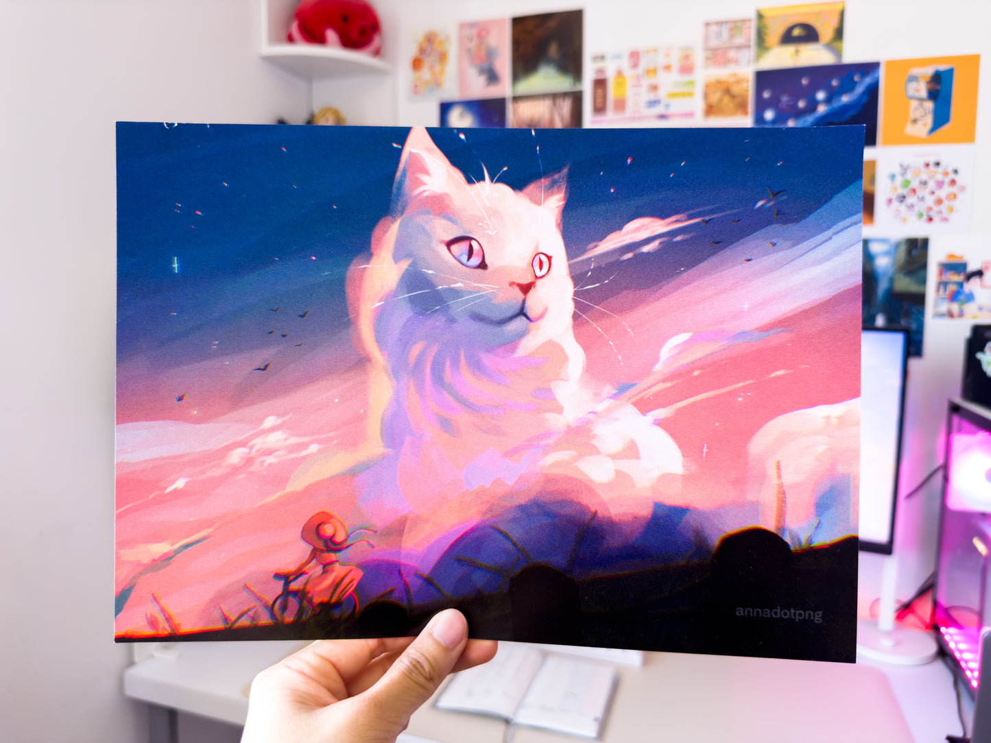 Cat Cloud A4 Art Print
